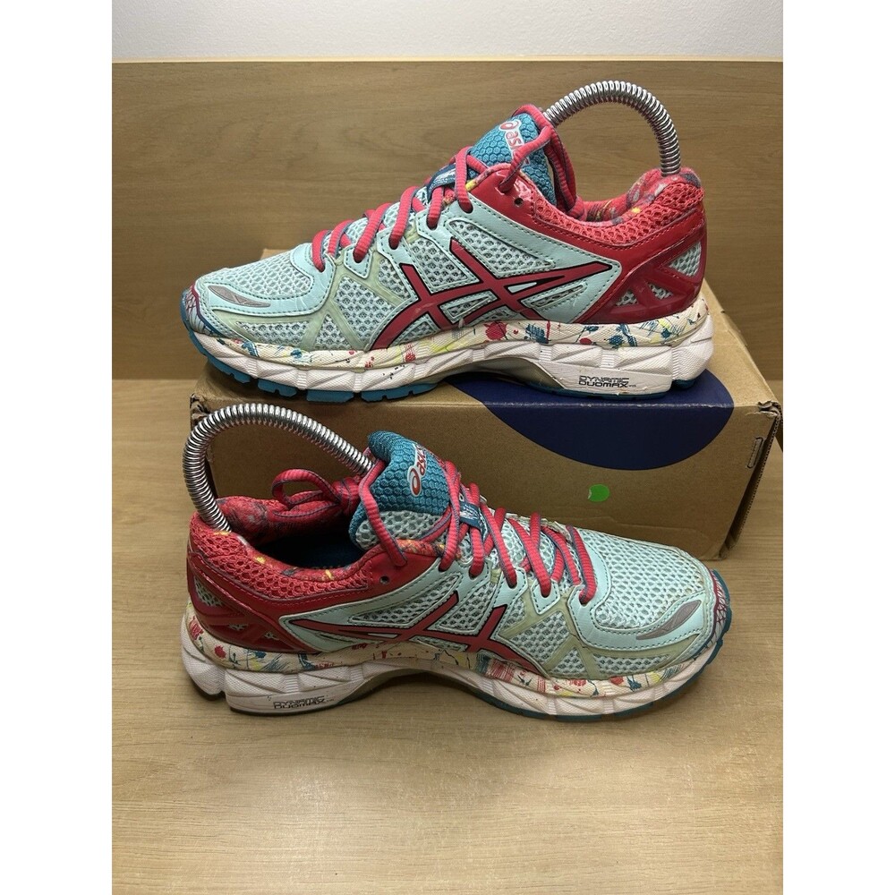 ASICS Gel Kayano 21 Shoes Womens Size 7 Mint Green Pink Athletic Running Sneaker - Picture 2 of 13